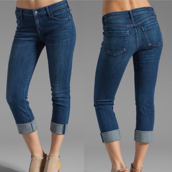 Citizens of Humanity Jeans Dani Cropped Straight Leg Rolled Cuff Mid Rise 26 - Picture 1 of 9